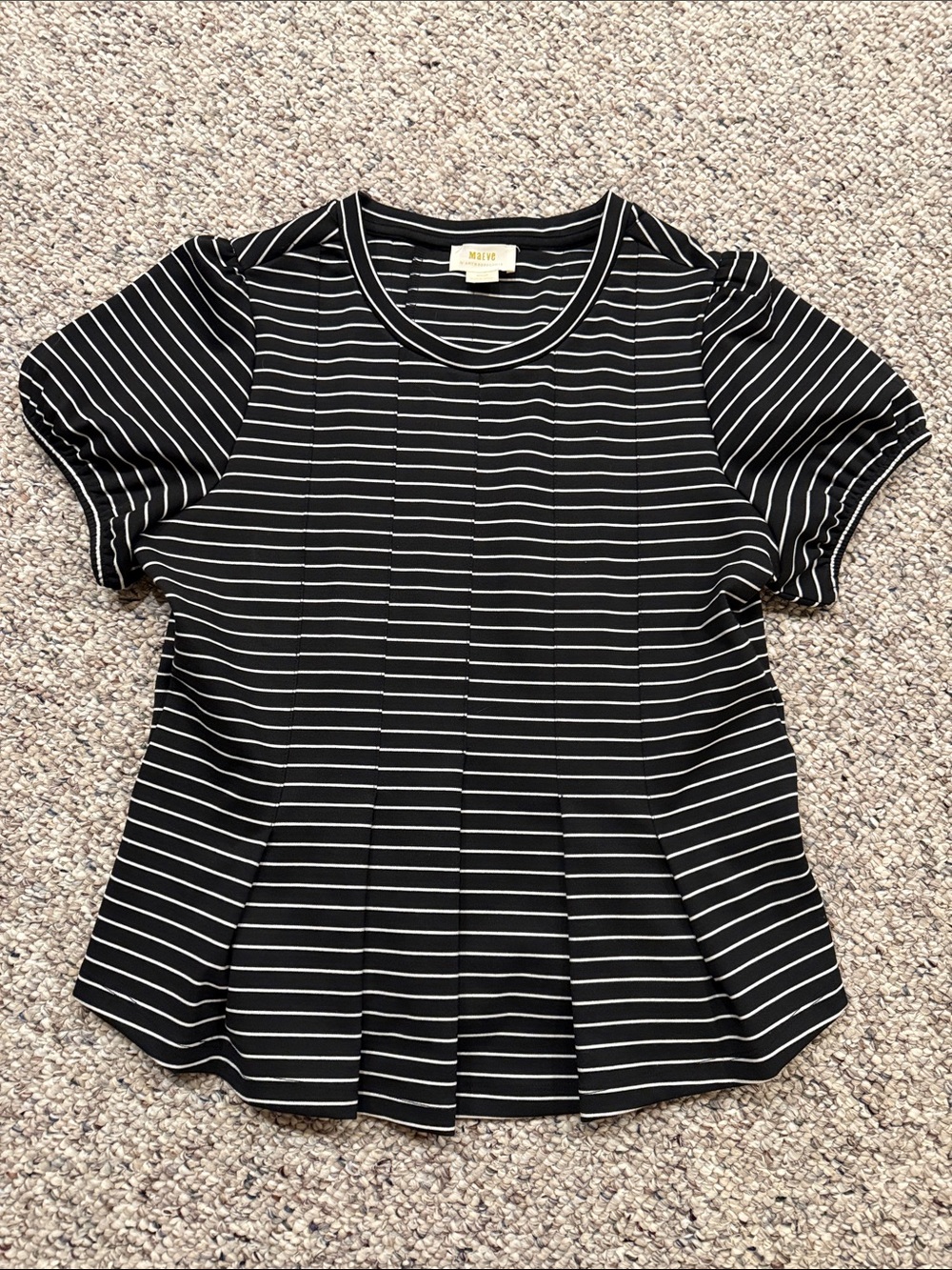 Maeve striped peplum top sz medium